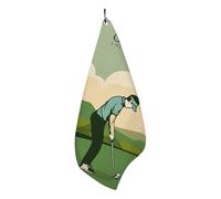 Golf Towel - Pattern Clubs Cleaning Cloth, 15.75x23.62 Inches Durable Golf Towel for Balls and Clubs, Perfect for Golfers, Sports, Christmas Stocking Stuffers, Beginners, Fathers, and Men