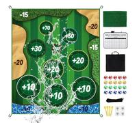 Golf Training Mat | 180 x 150 cm de doble lado Nylon Practice Mat con 20 Sticky Golf Balls | Interior, Outdoor, Backyard, Garaje, Lawn, Office, Courtyard Ejercise and Sports Training for Adults