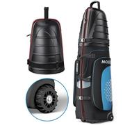 Golf Travel Bags for Airlines with Wheels, Hard Case Top and 1680D Heavy Duty Oxford Protect Golf Clubs, Lightweight and Easy to Maneuver, Black, Red and Blue