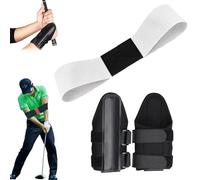 Golf Wrist Correction Trainer & Arm Band Set, 2025 Upgraded Golf Wrist Training Aid with Golf Swing Band,Golf Grip Trainer for Beginners Arm Posture Correcting (White)