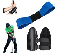 Golf Wrist Correction Trainer & Arm Band Set, 2025 Upgraded Golf Wrist Training Aid with Golf Swing Band,Golf Grip Trainer for Beginners Arm Posture Correcting (Blue)