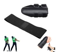 Golf Wrist Correction Trainer & Arm Band Set, Swing Correcting Arm Band, for Hand Positioning and Improved Swing Mechanics, Golf Training Aid (Black-B)