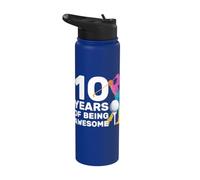 GOLFER 10 YEARS OF BEING AWESOME GOLF 10 DE NACIMIENTO Stainless Steel Insulated Water Bottle