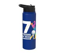 GOLFER 7 YEARS OF BEING AWESOME GOLF 7 AÑOS DE NACIMIENTO Stainless Steel Insulated Water Bottle
