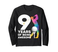Golfer 9 Years of Being Awesome Golf 9 DE Nacimiento Manga Larga