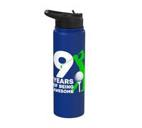 GOLFER 9 YEARS OF BEING AWESOME GOLF 9 DE NACIMIENTO Stainless Steel Insulated Water Bottle