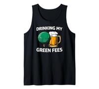 Golfer Drinking My Green Fees Beer Humor Camiseta sin Mangas