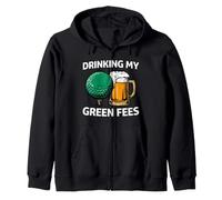 Golfer Drinking My Green Fees Beer Humor Sudadera con Capucha