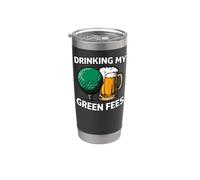 Golfer Drinking My Green Fees Beer Humor Vaso térmico de acero inoxidable de doble pared