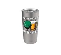 Golfer Drinking My Green Fees Beer Humor Vaso térmico de acero inoxidable de doble pared