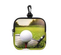 Golfista,Bolsa de Almacenamiento Cuadrada con Cremallera, Monedero de Neopreno, Carteras pequeñas, Monedero pequeño, Monedero