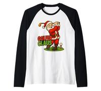 Golfista Claus Jugador de Golf Santa Feliz Navidad Amante del Golf Camiseta Manga Raglan