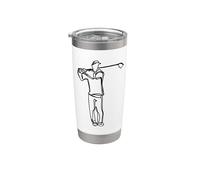Golfista dibujando un putting green Vaso térmico de acero inoxidable de doble pared