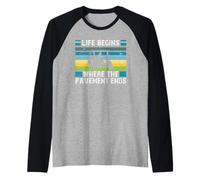 Golfistas Divertido Life Begins Where The Pavement Ends Golf Camiseta Manga Raglan