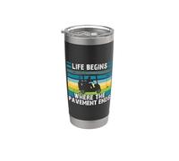 Golfistas divertido LIFE BEGINS WHERE THE PAVEMENT ENDS Golf Vaso térmico de acero inoxidable de doble pared
