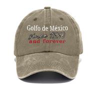 Golfo De México Golfo De México Desde 1550 y Forever Gorras de béisbol de México, Kakhi., Talla única