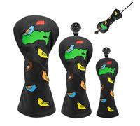 Golfschlägerkopfmanschette, Green Design Golfschläger-Schlägerhauben Für Damen, 3 piezas elásticas Club Irons Covers Set, Driver Head Cover Für Golftraining