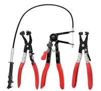 Golgner 3 pcs Juego de alicates para abrazaderas de manguera, alicates para abrazaderas de banda de resorte, con cuello recto para herramientas de reparación, reparaciones de automóviles