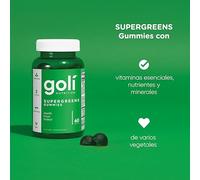 Goli Nutrition, Supergreens Gummies, 60 Gomitas veganas, Sin Gelatina, Probadas en Laboratorio, Sin Gluten, Vegetarianas, Sin Soja, Sin OGM