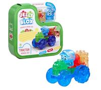 Jelly Blox - Tractor Set - 12 Bloques de Construcción Táctiles de Formas Diferentes - Juego de Construcción para Niños Desde 2 Años - Bloques Extensibles, Flexibles y Suaves - Motricidad Fina