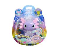 Animagic - Let’s GLO Axolotl Pastel - Mascota Electrónica Brillante - para Niños Desde 4 Años - Cuerpo Extensible con Perlas de Agua Fosforescentes y LED UV - Flota y Brilla en el Agua