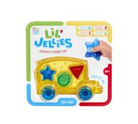 Goliath - LIL’ JELLIES Jelly Bus - Vehículo Sensorial con Ruedas para Bebés - Formas para Encajar y Bloques Squishy para Tocar - Aprendizaje Temprano, Motricidad Fina, Colores y Formas - Desde 6 Meses