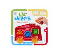 Goliath - Lil’ Jellies Jelly Firetruck - Camión de Bomberos Sensorial con Ruedas - Formas para Encajar y Materiales Squishy para Tocar - Motricidad Fina, Colores y Formas - Bebés Desde 6 Meses