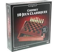 Goliath - Maletín para Juegos de Madera - 10 Juegos de Mesa clásicos Familiares para niños a Partir de 6 años - ajedrez, Damas, Backgammon, Mikado, Morpion - Bandeja Reversible - 2 + Jugadores - en