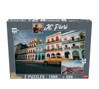 Goliath - Puzzle Adultos - Colección JC Pieri - 2 Puzzles : La Habana (Cuba - 1000 Piezas) y Rainbow Mountain (Perú - 500 Piezas)