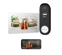 GOLIATH® Timbre inalámbrico con cámara e intercomunicador [CON APLICACIÓN PARA SMARTPHONE] - Timbre con cámara Full HD y monitor - Intercomunicador con vídeo y timbre con abrepuertas - Timbre con víde