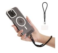 Golifyne Correa de Muñeca para Móvil Universal | Cinta Corta 17 cm + Parche universal de TPU y Nylon | Compatible con iPhone/Samsung/Todos los Smartphones - Negro