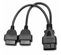 Goliton Cable divisor OBD2 OBD II Y J1962 de 16 pines macho a adaptador de cable hembra dual