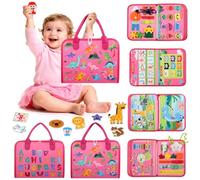 GOLIYEAN - Tabla ocupada para niños pequeños, juguetes Montessori para regalos de cumpleaños para niñas pequeñas, libros de actividades silenciosos para niños pequeños, juguetes de viaje de avión