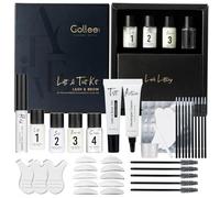 GOLLEE - Kit de levantamiento de pestañas 4 en 1 y kit de laminación de cejas de color negro, juego de pestañas y cejas negras, kit de permanente de pestañas con instrucciones detalladas y