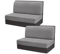 Gollense Fundas de cojín elásticas de Repuesto para caravanas, remolques de Viaje, sofá, Incluye 2 Fundas de Respaldo y 2 Fundas de Banco, Color Gris