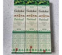 Goloka Incienso de pachuli, Paquete de 3 a 15 g Cada uno