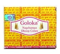 Goloka Nag Champa Conos - 10 conos y quemador - Se vende en juegos de 4