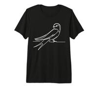 Golondrina Arte Lineal Ornitólogo Camiseta Premium