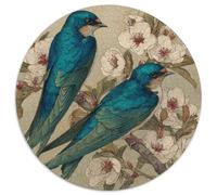 Golondrina Azul en una Rama de Cerezo en Flor,Rompecabezas para Adultos 1000pcs (67.5x67.5cm),Juegos De Desafío De