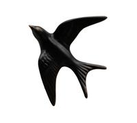 Golondrina de pared decorativa, hermosa fabricación, 9,5 cm x 8 cm, negro con acabado en moldura