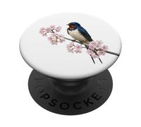 Golondrina Flores de Cerezo Aves Biólogo Animal Pájaro PopSockets PopGrip Adhesivo