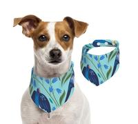 Golondrinas Voladoras Flores de Primavera,Pañuelos de algodón para Perros, Bufandas Ajustables para Mascotas,S