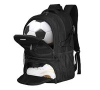 Goloni Mochila para Tenis, 2 Raquetas con Compartimento ventilado para Zapatos, Adecuada para Pickleball, Baloncesto, bádminton, fútbol, Negro (pequeño), S, Tenis