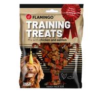 Golosina de Entrenamiento Mini Huesos Flamingo Pollo y Salmón 100g - Snack Ideal para Recompensar a tu Perro