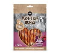 Golosina Masticable para Perros Zeus Better Bones, Pato, Twist | Golosinas masticables suaves para perros. Masticables de entrenamiento para perros. Giros envueltos en pechuga de pollo.