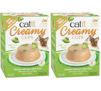 Golosina para Gatos Catit Creamy Cups, Pollo con Kiwi, 4x25g (Paquete de 2)