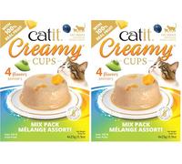 Golosina para Gatos Catit Creamy Cups, Surtido, 4x25g (Paquete de 2)