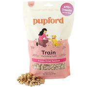 Golosinas de entrenamiento Pupford liofilizadas de 450 golosinas por bolsa, baja en calorías, la recompensa perfecta de entrenamiento de alto valor (viene en hígado de res, patata dulce y pollo)