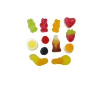 Golosinas de Vidal Fab Mix bolsa 1 Kg - Delicioso surtido de gomitas en tamaño mini. Podrás disfrutar de sabores tales como fresa, naranja, limón, tutti. Disfruta de fresas, osos, moras, botellas,