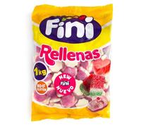 Golosinas Fresones con Nata | Caramelos de Goma Rellenos de Pectina | Dulces Sin Gluten y Sin Grasa | Ideal para Fiestas, Cumpleaños o Mesas Dulces | Bolsa Granel
